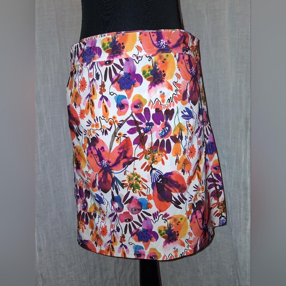 Ripskirt Hawaii Floral Mini Skirt - Purple, Orange & White - Picture 4 of 6
